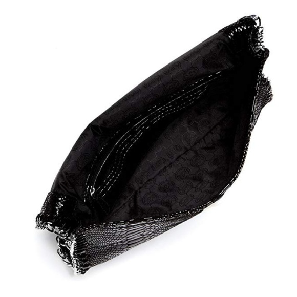 Michael Kors Chelsea Python Embossed Clutch Black - Picture 2 of 8